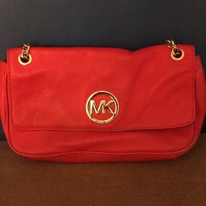 Orange, Michael Kors over the shoulder purse